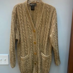 Vitage Escada Gold Metallic Sweater, 36